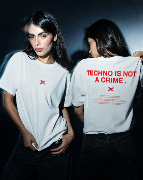 TECHNO IS NOT A CRIME - BLANC / ROUGE